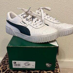 Puma White and Dark Green Sneakers